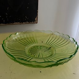 Large Vintage Uranium Glass Platter (DM)