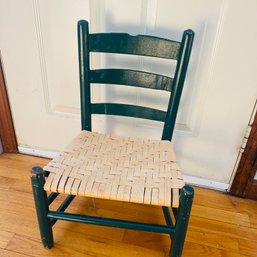 Adorable Small Wood And Cane Seat Child's Chair (LR)