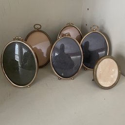 Lot Of Small Convex Glass Oval Frames (Attic)