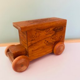 Wooden Breakstone's Ice Cream Centennial Celebration Truck Coin Bank (LR)