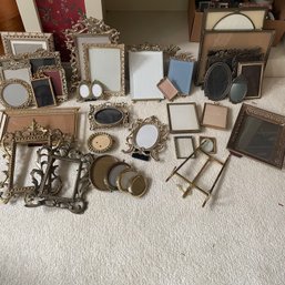 Large Box Lot Of Decorative Frames, Some Vintage, Filagree Ect. (Attic)