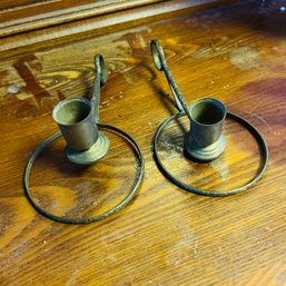 Brass Candlestick Holders (Bedroom 2)