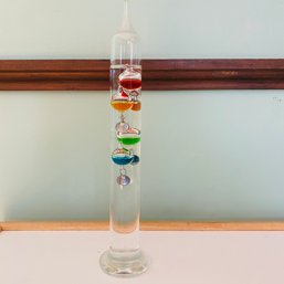 Small Galileo Glass Thermometer With 4 Different Colored Spheres In Fahrenheit (LR)