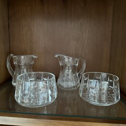 Pair Of Glass Pitchers & Glass Bowls (DR)