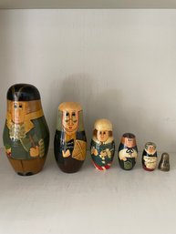 Historical Painted Declaration Of Independence Wood Nesting Dolls