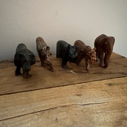 Assorted Carved Wood Animal Figurines  (BT)