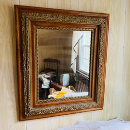 Vintage Oak Mirror With Decorative Details (Bedroom 2)