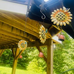 Trio Of Sweet, Sun Shaped Metal Bell Chimes (Under Outdoor Stairs)