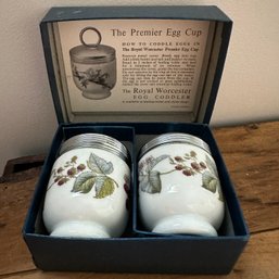 Pair Of Vintage The Royal Worcester Egg Coddlers - The Premier Egg Cup  (BT)