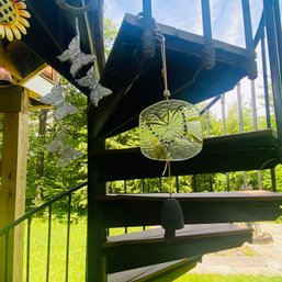 Pair Of Butterfly Themed Wind Chimes (outdoor Stairs)