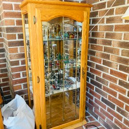 Nice Wood Curio Cabinet With Glass Shelves (LR Contents Not Included)