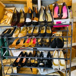 17 Pair Women's Dress Shoes, Sizes 9-9.5 Inc. Kate Spade, Isaac Mizrahi, Ferragamo, Enzo Angiolini (basement)
