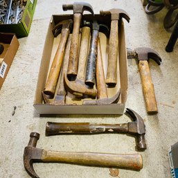 Assorted Wood Handle Hammer Lot (Loc: Left Table Floor)