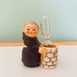 Adorable W Goebel Ceramic Friar Figurine With Sand Timer (LR In Bag)