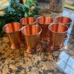 Set Of 5 Copper Like Small Tumblers / Cups (Kitchen)