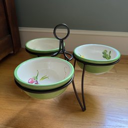 Randy Ouzts Dip Bowls With Metal Stand (LR)