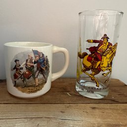 Vintage Bicentennial Mug And Glass  (BT)