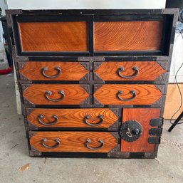 Beautiful Vintage Small Wood Cabinet With Drawers (67019) (OA)