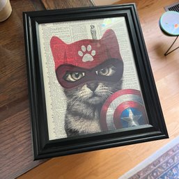 Super Hero Cat Framed Print (LR)