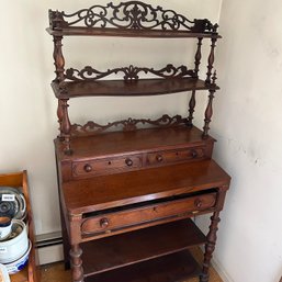 Decorative Vintage, Possibly Antique, Wooden Display Shelves, Desk - See Description (Lroom)