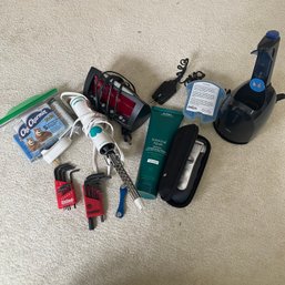 Random Bedroom/Bath Lot - Shaver, Tools, Alarm Clock & More (attic)