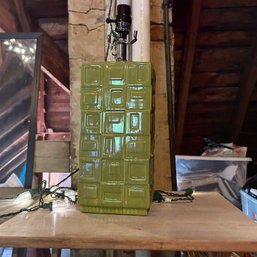 Green Ceramic Lamp Without Shade (attic) (MB)