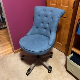 Blue Upholstered Swivel Office Chair (Office)