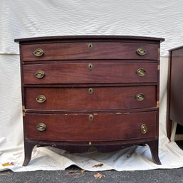 Antique Wooden Four Drawer Dresser - Some Laminate Missing (garage)