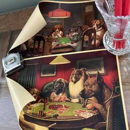 Pair Of Vintage C.M. Coolidge Dogs Playing Poker Prints (LR)