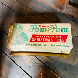 Vintage The Sparkler Pom-Pom Aluminum Christmas Tree (attic)