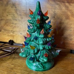 Vintage Green Ceramic Lighted Christmas Tree (Basement 2)