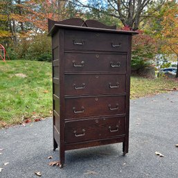 Tall Antique Five Drawer Dresser (garage)