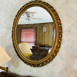 Vintage Gold Tone Oval Mirror (Bedroom 3)