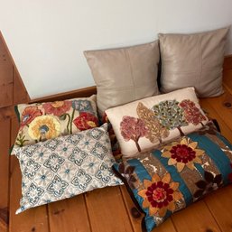 Nice Collection Of Throw Pillows With Flowers, Trees & More (LR)