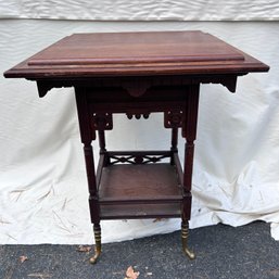 Antique Square Parlor Table (garage)