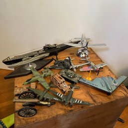 Large Lot Of Toy Military Planes, Jets, Tanks - Including Tootsie Toy & Zylmex (Master BR)