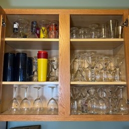 Cabinet Lot: Stemware And Drinking Glasses With Other Items (kitchen)