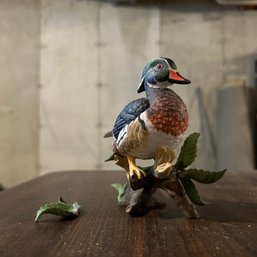 LENOX 'Wood Duck' Fine Porcelain Figurine - Broken Leaf, Piece In Box - (Basement)