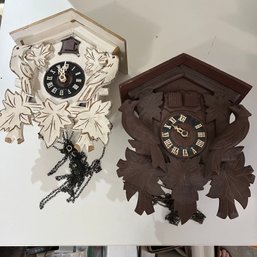 Pair Of Vintage Coo-coo Clocks For Parts/repair (OA)