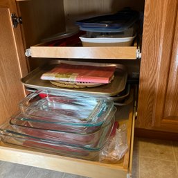 Cabinet Lot: Casserole And Baking Dishes With Scale (kitchen)