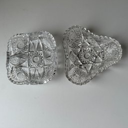 Pair Of Vintage Cut Glass Dishes (Basement)