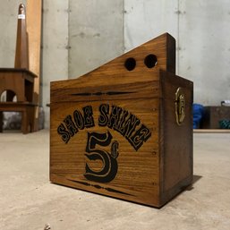 Wooden Shoe Shine Box With Accessories (Basement)
