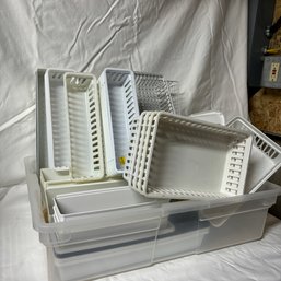 Bin Full Of Shelf Organizers And Baskets (Right Side BSMT)