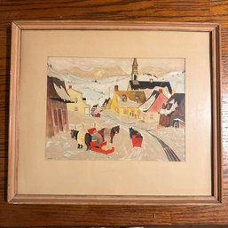 Vintage Signed Framed Art By E. Bergeron (Basement 1)