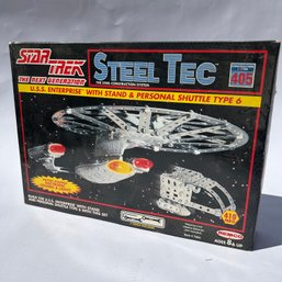 Vintage Star Trek Steel Tec USS Enterprise With Stand And Personal Shuttle Type 6 (JS)