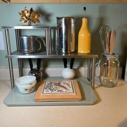 Kitchen Organizer With Stone Cutting Board And Assorted Goods (kitchen)