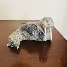 Small Stone Seal Sculpture (living Room)