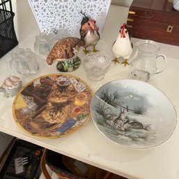 Assorted Vintage Plates, Candle Holders And Figures (KM)