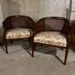 Beautiful Pair Of Cane-Back Arm Chairs (BSMT)