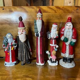 Holiday Decor Lot Of Unique Vintage Santas (Basement 2)